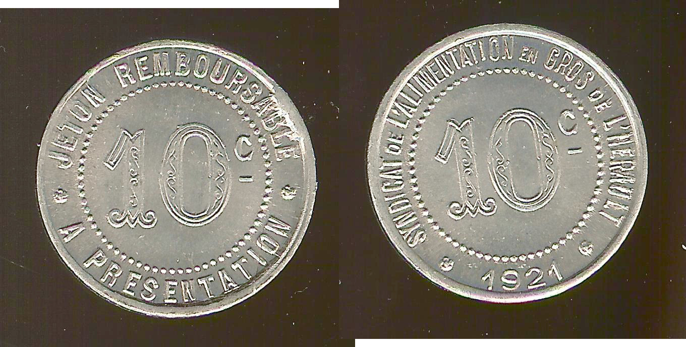 Herault(34) 10 centimes 1921 BU